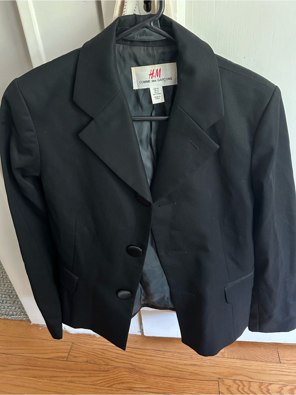 H&M x Comme des Garçons black jacket size 10. Fits 8-10. Wool blend shell - Picture 2 of 5